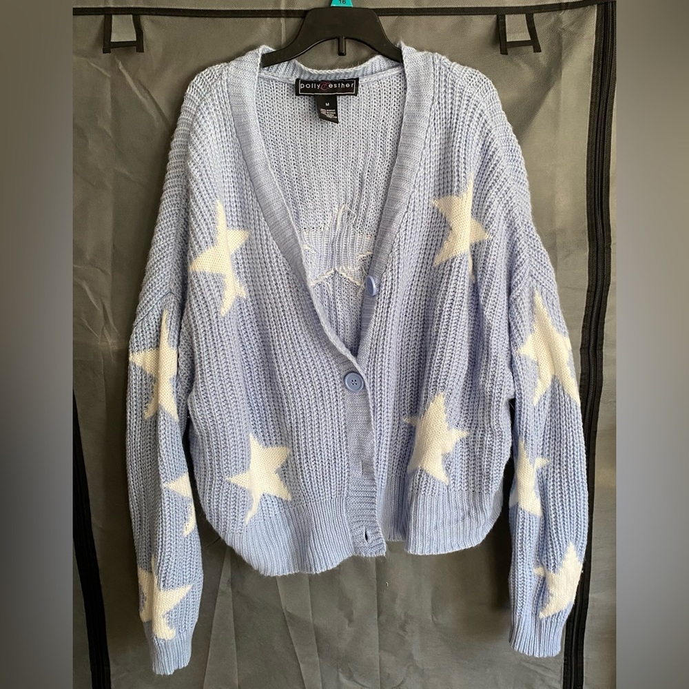 Blue and White sweater. Size: Medium
